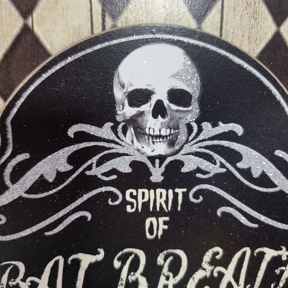 Halloween wall Plaque 15" x 9.5" bat breath glitter - Picture 7 of 7